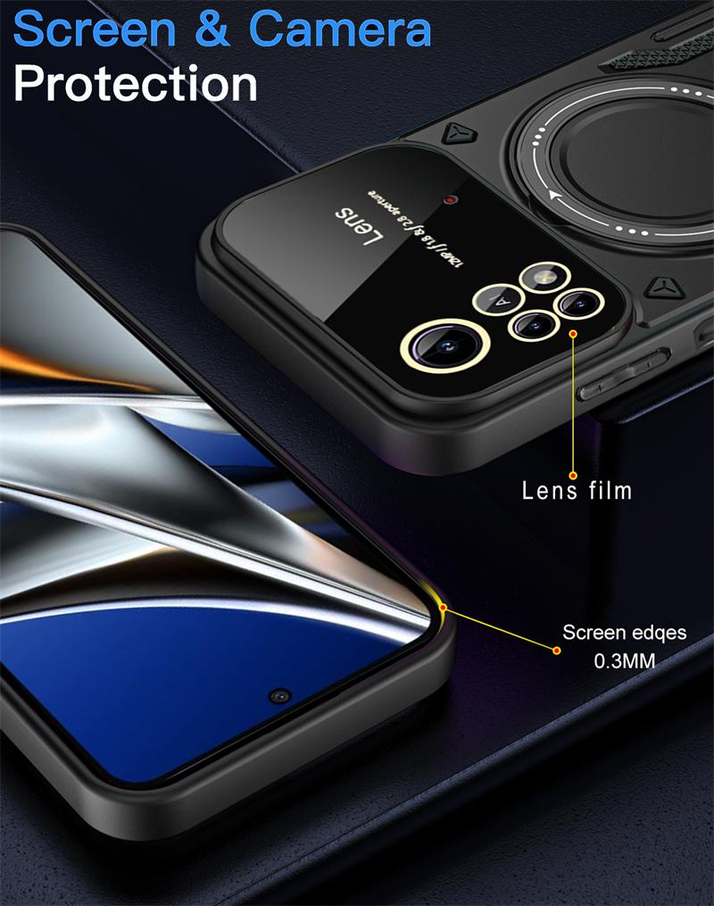 For Xiaomi Poco X4 Pro 5G Case Armor Magnetic Ring Holder Phone Case For Mi PocoPhone Pocco PocoX4 X4Pro X 4 4X Pro Back Cover