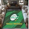 Ireland Rugby Crystal Velvet Rug, Custom Name Text Personalized Non‑Slip Floor Mat for Home Decor Gift