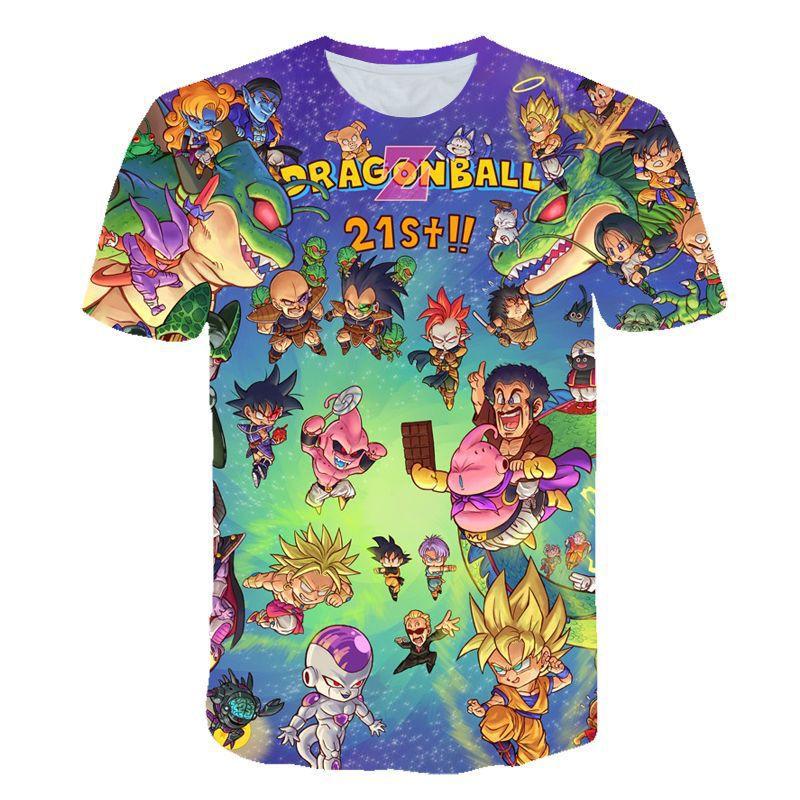 2026 Sommer Dragon Ball Retro Fitness T-shirt Herre Oversized 3D Printet Kortærmet Familie Unisex Børns Sports T-shirt