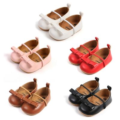 Infant Baby PU Leather Shoes Summer Princess Shoes Breathable Non-skip Walking Flat Shoes