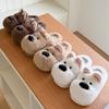 Fashion Cute Cartoon Dog Indoor Fluffy Slippers For Women Winter Platform Shoes Warm Faux Fur Thick Sole Female Home Floor Cotton Slides