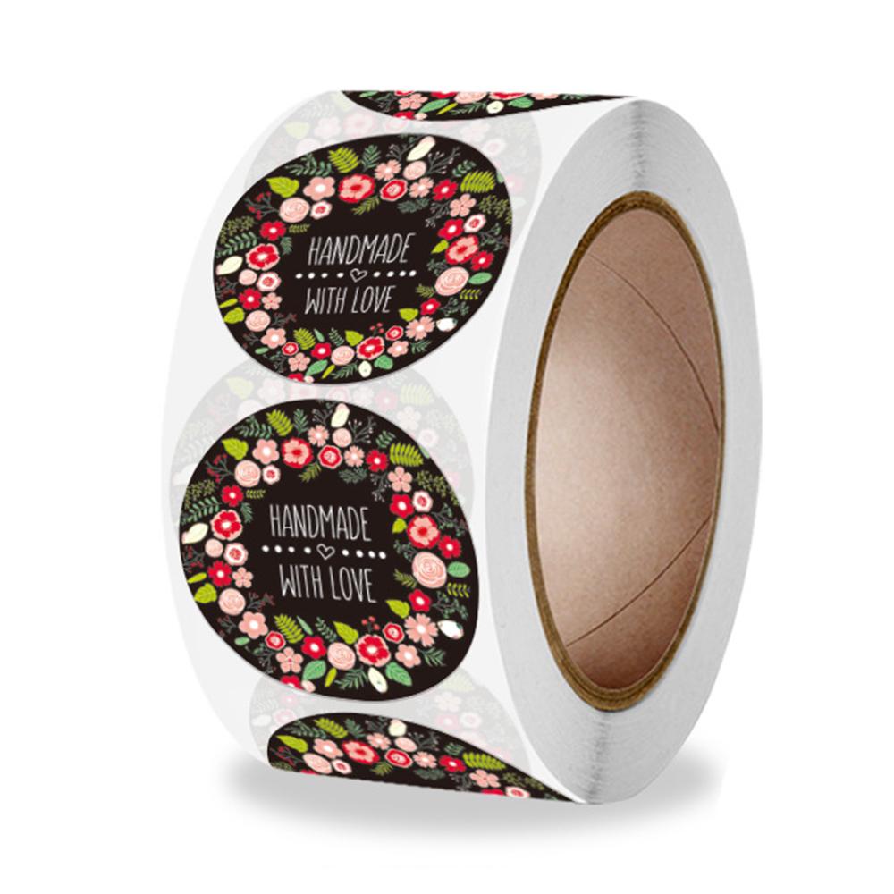 100-500Pcs High-Quality Handmade High-Quality With High-Quality Love High-Quality Stickers 1Inch High-Quality Round High-Quality Flowers