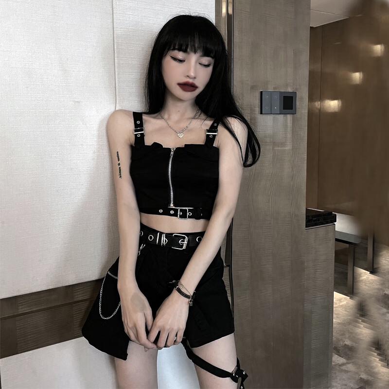 Damen Schwarz Plissiertes Kurzes Kleid Set