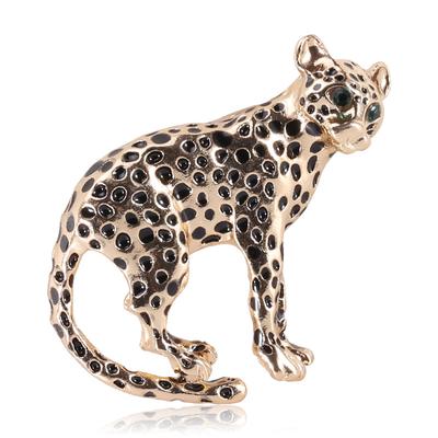 Aukščiausios klasės emalio leopardas sagė, alyvuotų dėmių leopardas korsetas vyriški ir moteriški aksesuarai gyvūnas segė