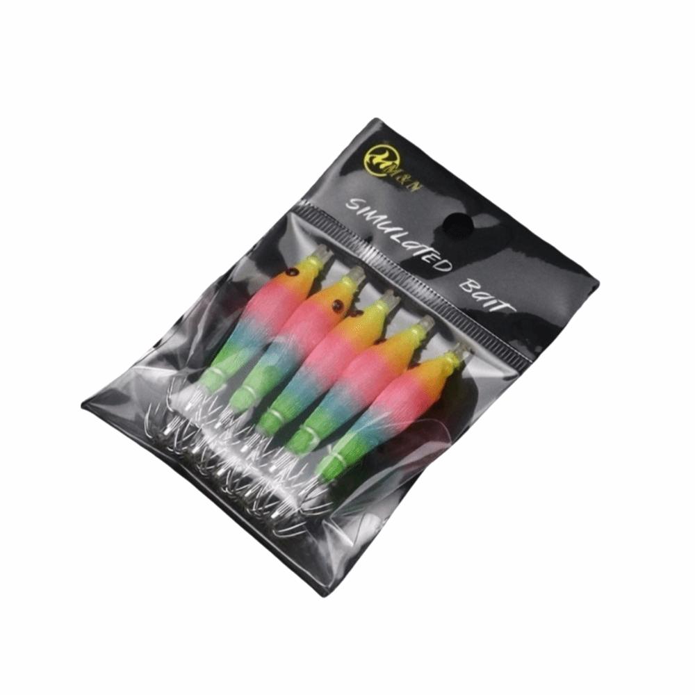 5pcs/bag Luminous UV Fishing Octopus Jig Blowing Tube Squid Hook Explosion Hook Freshwater Fishing