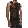 Men's Crew Neck Fishnet Tank Top - Breathable, Loose, Casual, Plus Size, European & American Style.