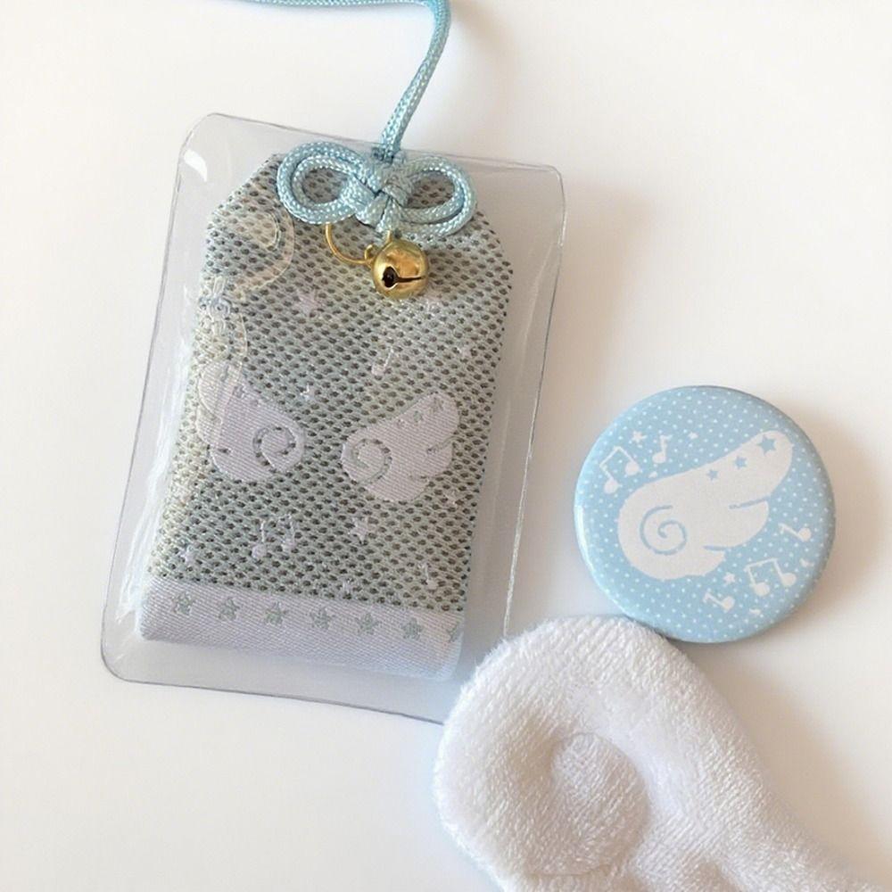 Musical Notes Wings Lucky Keychain Embroidery Keyring Cute Blessings Bag Pendant  Key Accessories