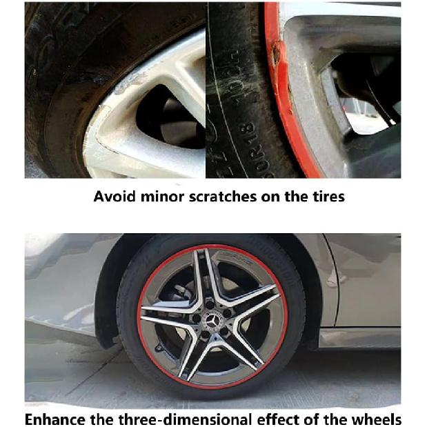 Car Wheel Rim Protectors Guard, 4-Pack 19 in Automotive Wheel Anti-Scratch Protector, Wraping The Rim of The Wheel Hub, Strips for Curb Rash