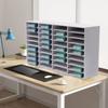 36 Slot Literature Organizer Adjustable White Wood File Sorter Mail Center Classroom Magazine Storage Rack