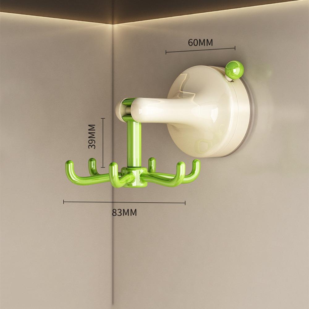 

Настінні гачки-вішалки на присосках, що обертаються на 360°, гачки для настінного зберігання, новий кухонний гачок-органайзер зелений