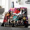 Name Custom Rihanna Savage Print Flannel Blanket High Quality Warm Comfortable Cover for All Seasons Perfect for Gifts Home Decor