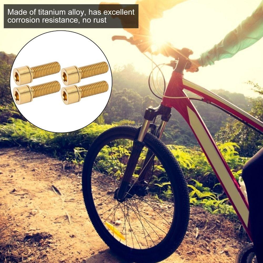 4Pcs Titanium Alloy Bike Handlebar Stem Bolts Gold/Silver Stem Inner Hex Screws  Bicycle Maintenance
