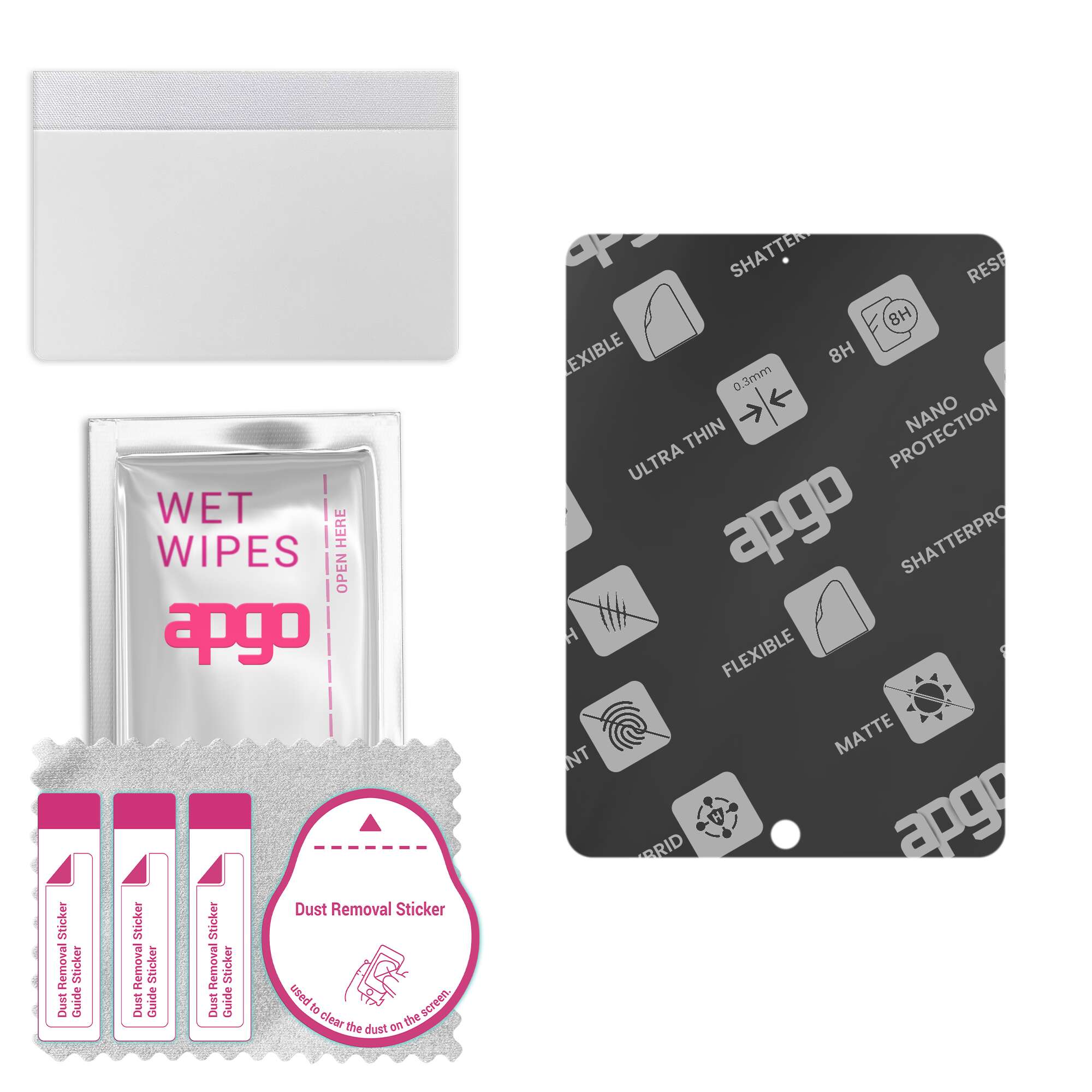 

apgo MATTE Hybrid protective glass compatible with Apple iPad Wi-Fi, flexible nano glass, great replacement for tempered glass, scratch-resistant, ful