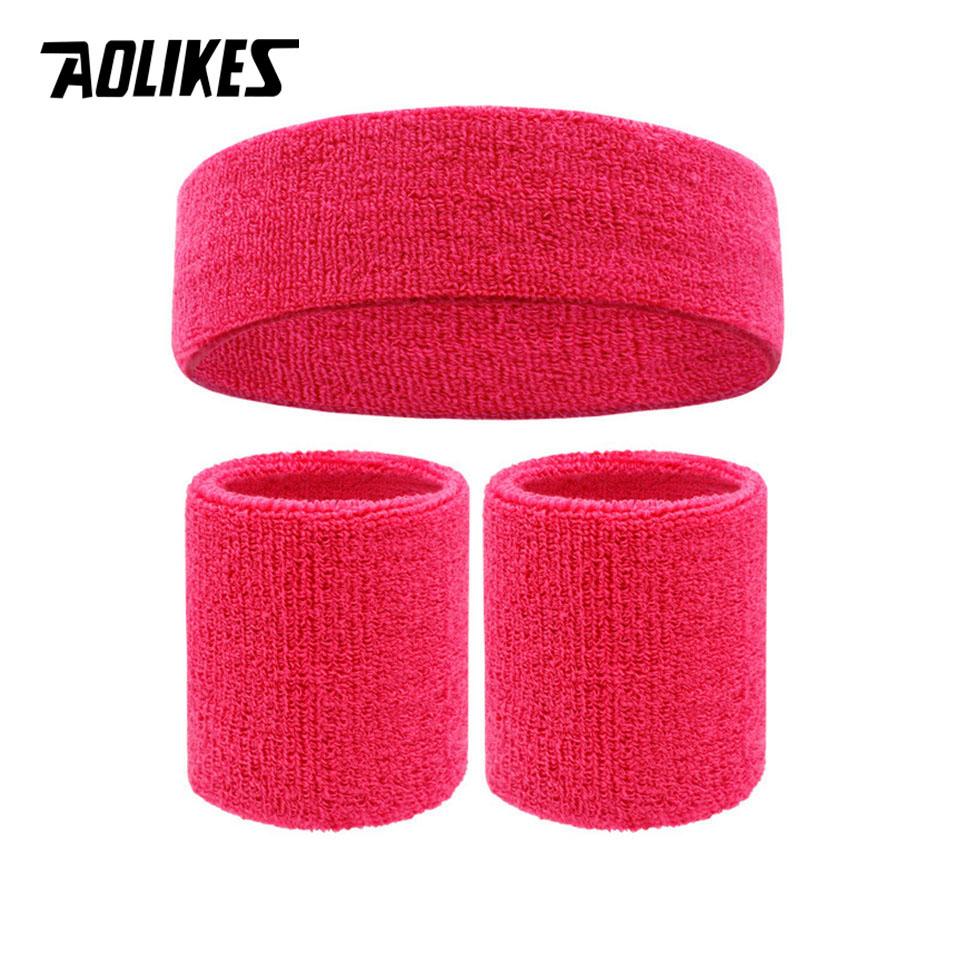 Aolikes Sports Headband Sweatband Stretch Elastic Outdoor Sport Sweat Headband Wristband Women Gym Running Tennis Headwrap