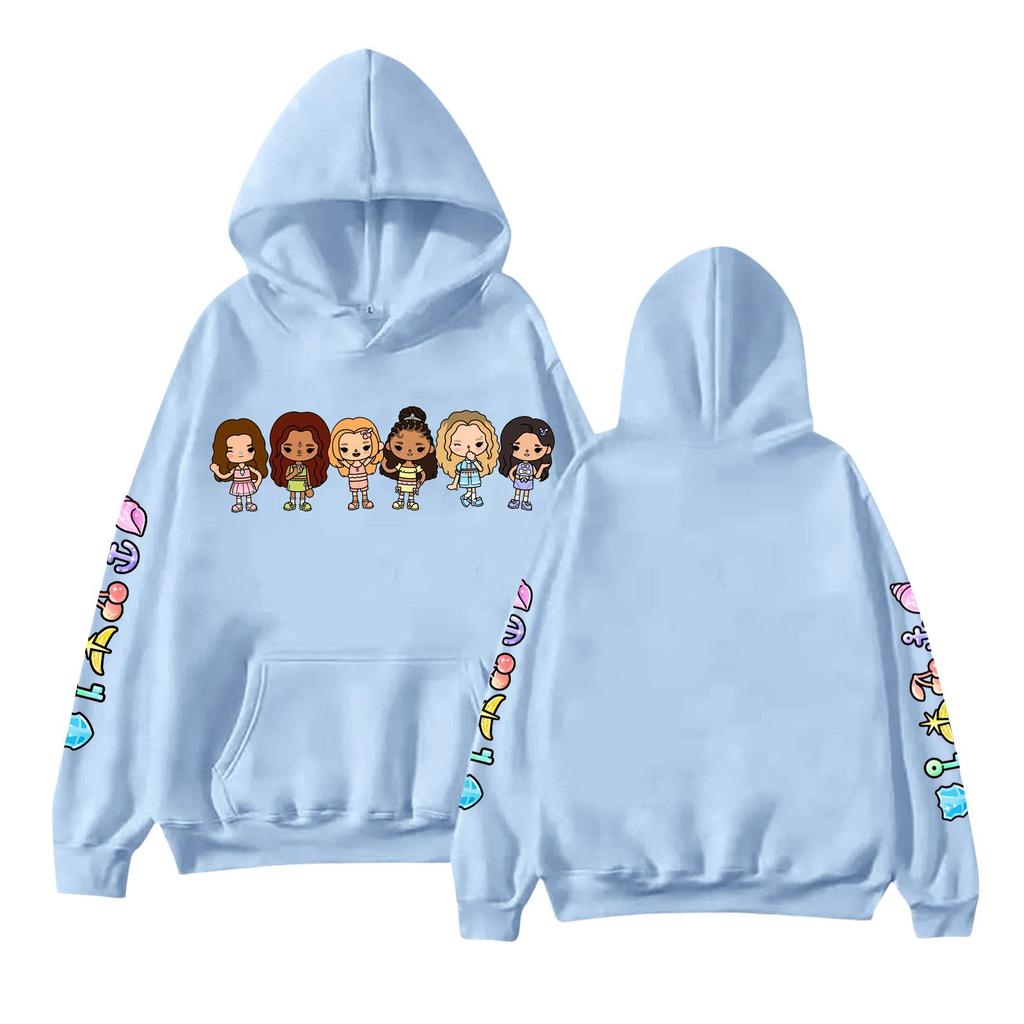 Unisex Mode Leichter Langarm-Pullover mit Taschen Bedruckter Hoodie