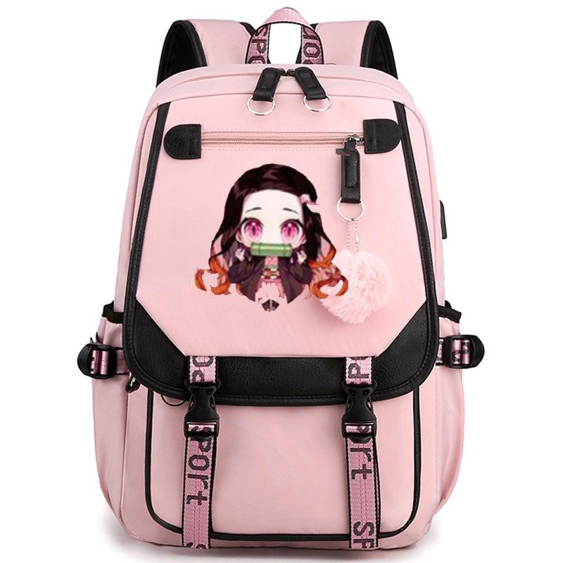 Around South Korea, the Japanese Ghost Extinguishing Backpack, Large-capacity Adolescent Student Schoolbag USB Port Computer Bag
