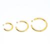 Gold-Plated Stainless Steel Round Earrings - European & American Fashion, Simple Hollow Circle Design