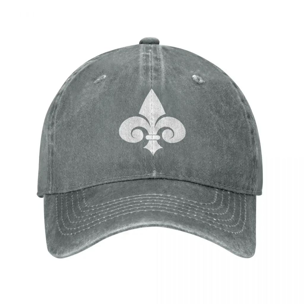 Fleur De Lys No.3 Unisex Style Baseball Cap Distressed Washed Hats Cap Classic Outdoor Workouts Adjustable Headwear