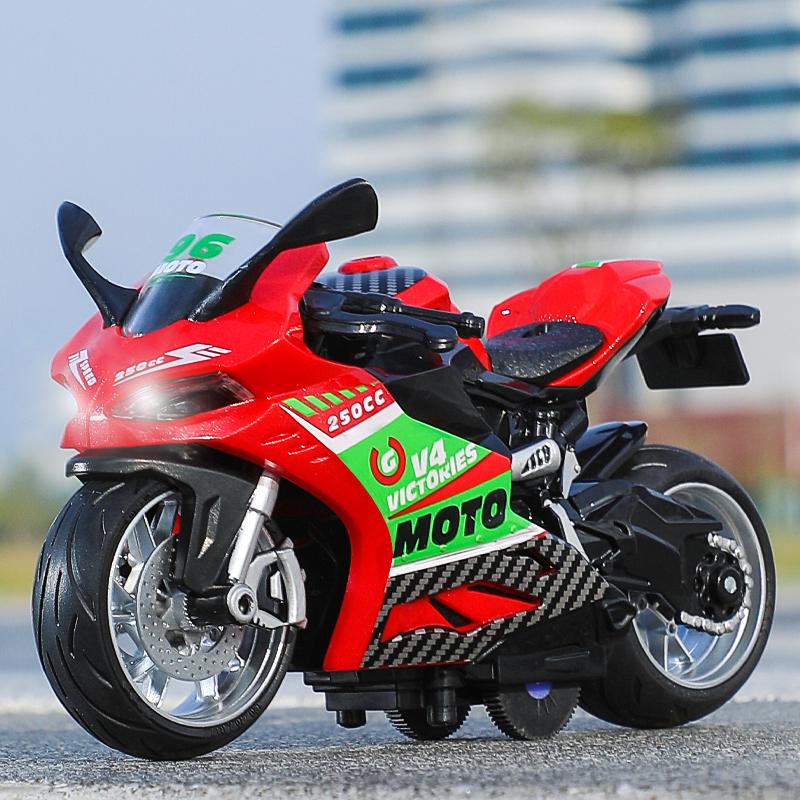 1:12 Zvukové Světelné Motocyklové Slitina+Plast Model Motocyklu Odlitek Hračka Vozidla Dekorace Sběratelství Hračky Pro Kluky Pro Děti Dárek