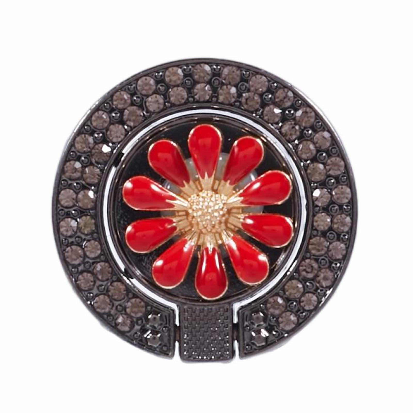 

Round Phone Kickstand Adhesive Metal Phone Ring Holder Grip Flower Decoration Red