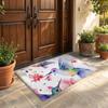Hummingbird Spring Flowers Floor Mat Flannel Door Mat Non-Slip Bedroom Living Room Home Decor
