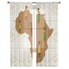 African Culture Design Vector Illustration Eps10 Graphic Tulle Sheer Curtains for Living Room Home Decor Voile Organza Curtain