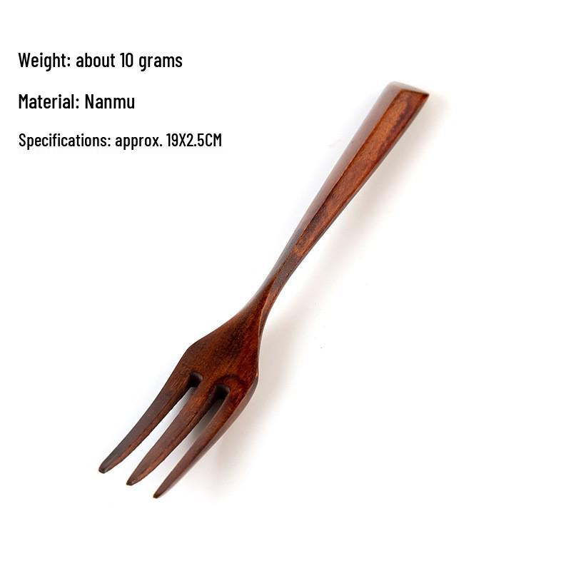 Camphor Wood Multi-Purpose Spoon Set: Coffee, Milk Tea, Honey, Dessert, Soup & Fork for Adults and Children.