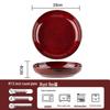 Set di Stoviglie in Ceramica Rossa Cotto in Forno: Ciotole, Piatti e Piatti in Stile Retrò con Decorazioni Sottosmalto per Uso Domestico.