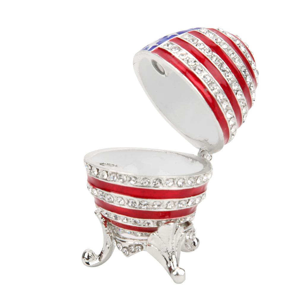 Enameled Easter Egg Trinket Box Jewelry Box Metal Crafts Desktop Decoration Gifts