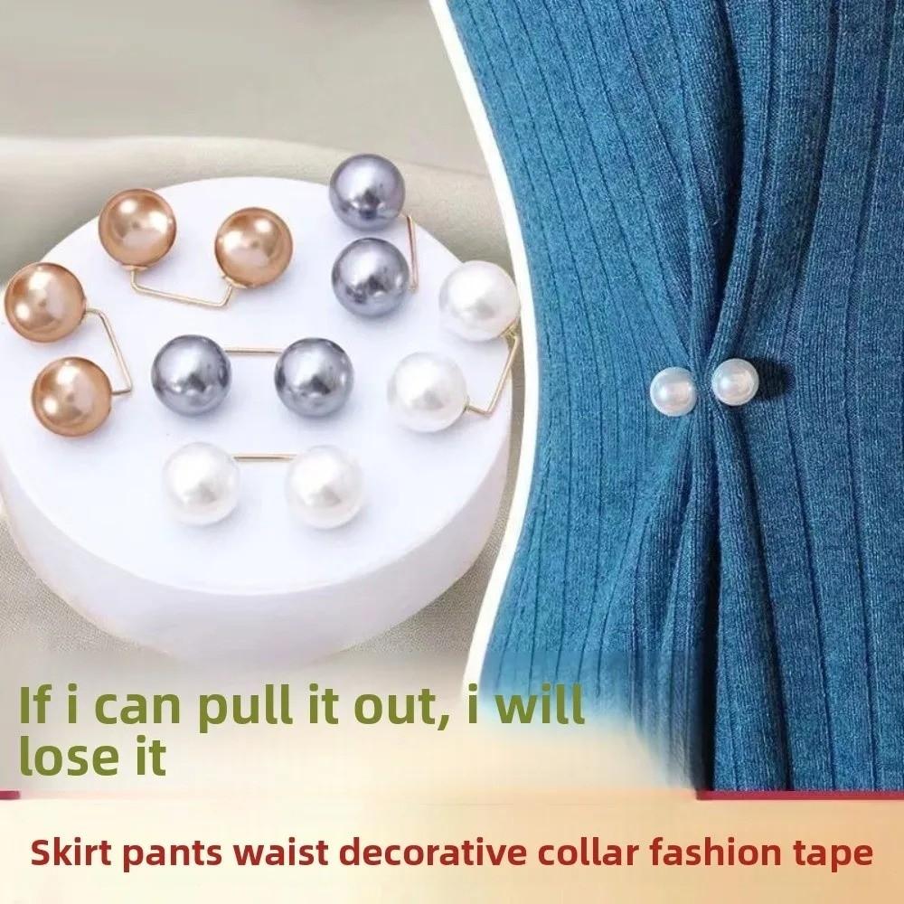 3/6/8PCS Adjustable Collar Clip Safety Pins Double Head Pin Waist Fastening Pins  Scarf Fastening