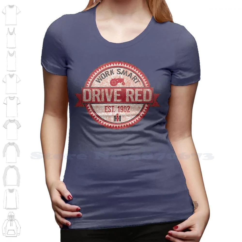 GUOYAN TOP T-shirts Casual Merk Kleding Katoen Werk Slim Rijden Rood Ih International Harvester Tractor Heren T-shirt L