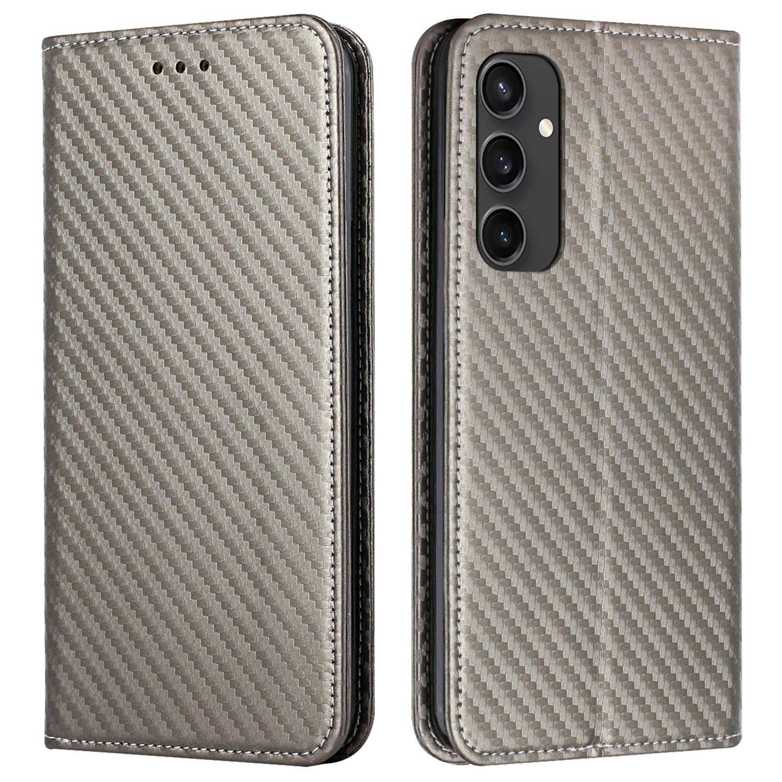 

Шкіряний чохол-фліп із підставкою для Samsung Galaxy S24 FE із сильним магнітним закриттям Grey