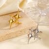Stainless Steel Ring Punk Vintage Y2K Cross Star Open Rings for Women Fashion Couple Jewelry Gift Simple Senior Sense Adjustable