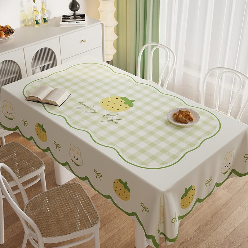 Cartoon Dining Table Tablecloth Waterproof And Oil-Proof Leave-In Light Luxury Fruit Coffee Table Cloth Rectangular Dining Table Cloth Desktop