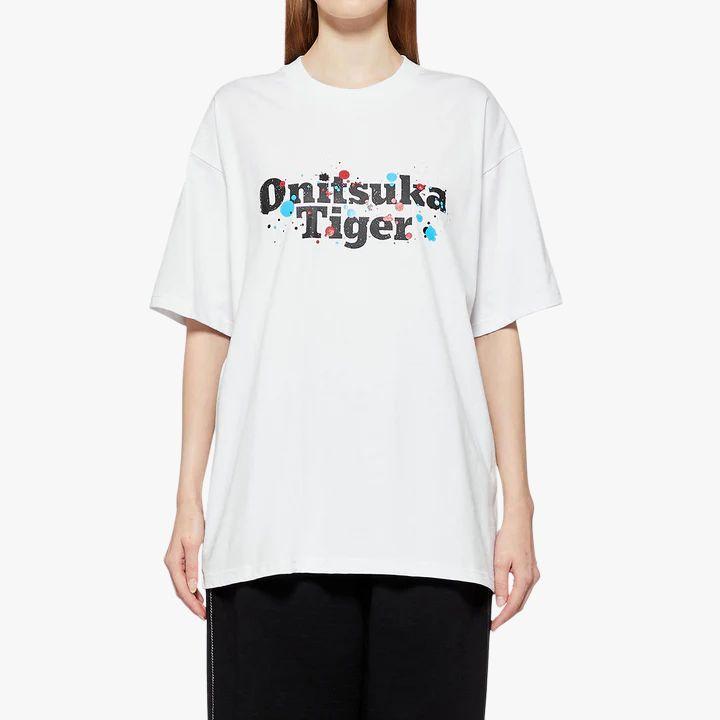 Onitsuka Tiger Alphabet Logo Print Oversized Short Sleeve T-Shirt Unisex Tops White 2183B196-100