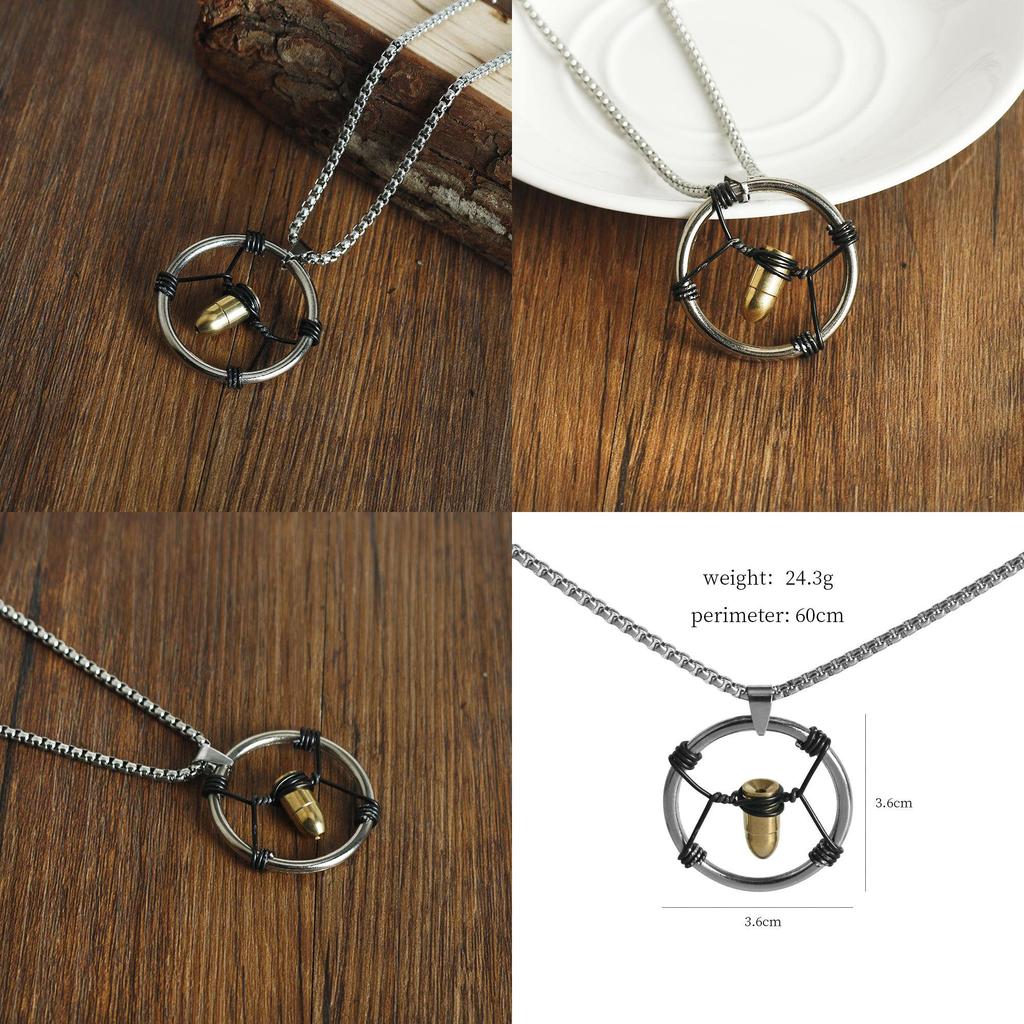 Cyberpunk 2077 Bullet Pendant Necklace With Geometric Design For Men And Women