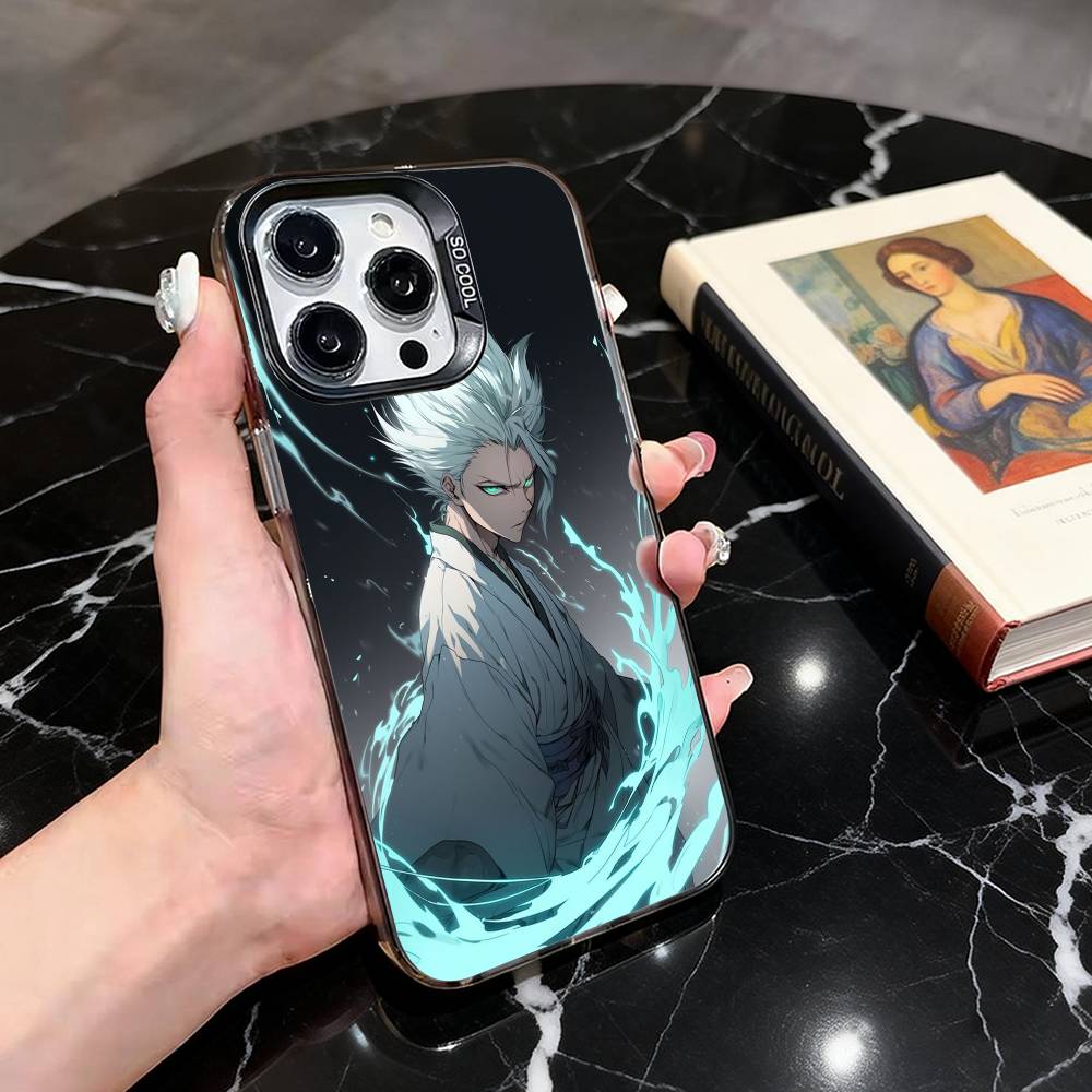 

B-BLE-ACH T-Toushirou H-Hitsugaya Phone Case For iPhone 17,16,15,14,13,12,11 Plus,Pro Max,XS,Colored Silver Plated Inside Cover iPhone17PRO