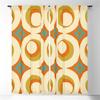 Orange Mid-Century Modern Kreis Verdunkelungsvorhänge 3D-Druck Fenstervorhänge für Schlafzimmer Wohnzimmer Dekor Fensterdekoration
