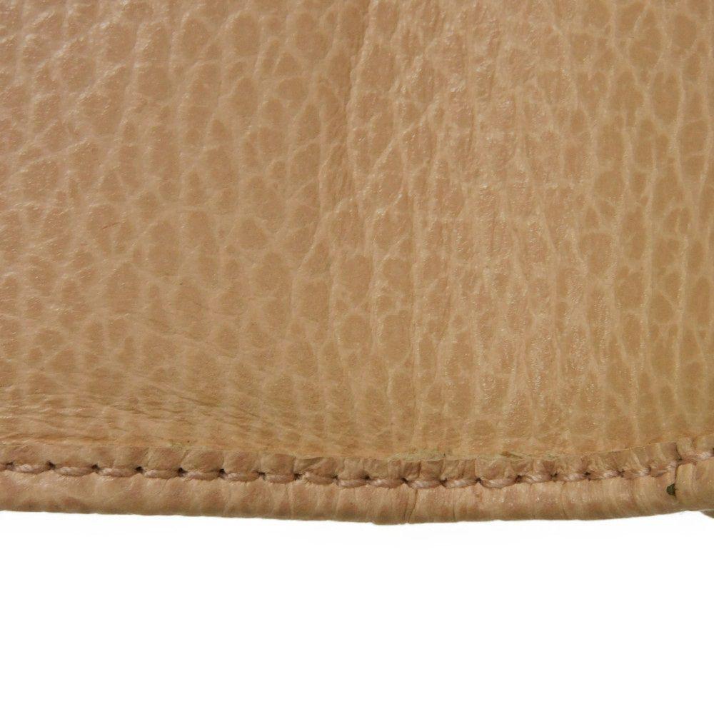 Used GG Marmont Double G Compact Wallet (9539), 735212, 7942, Calfskin Billfold Card Case and Coin Purse, Pink Beige,