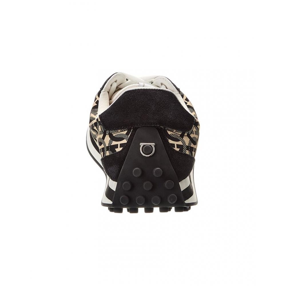 Salvatore Ferragamo Ferragamo Lulio Tes Dolmias Suede Trim Sneaker Black