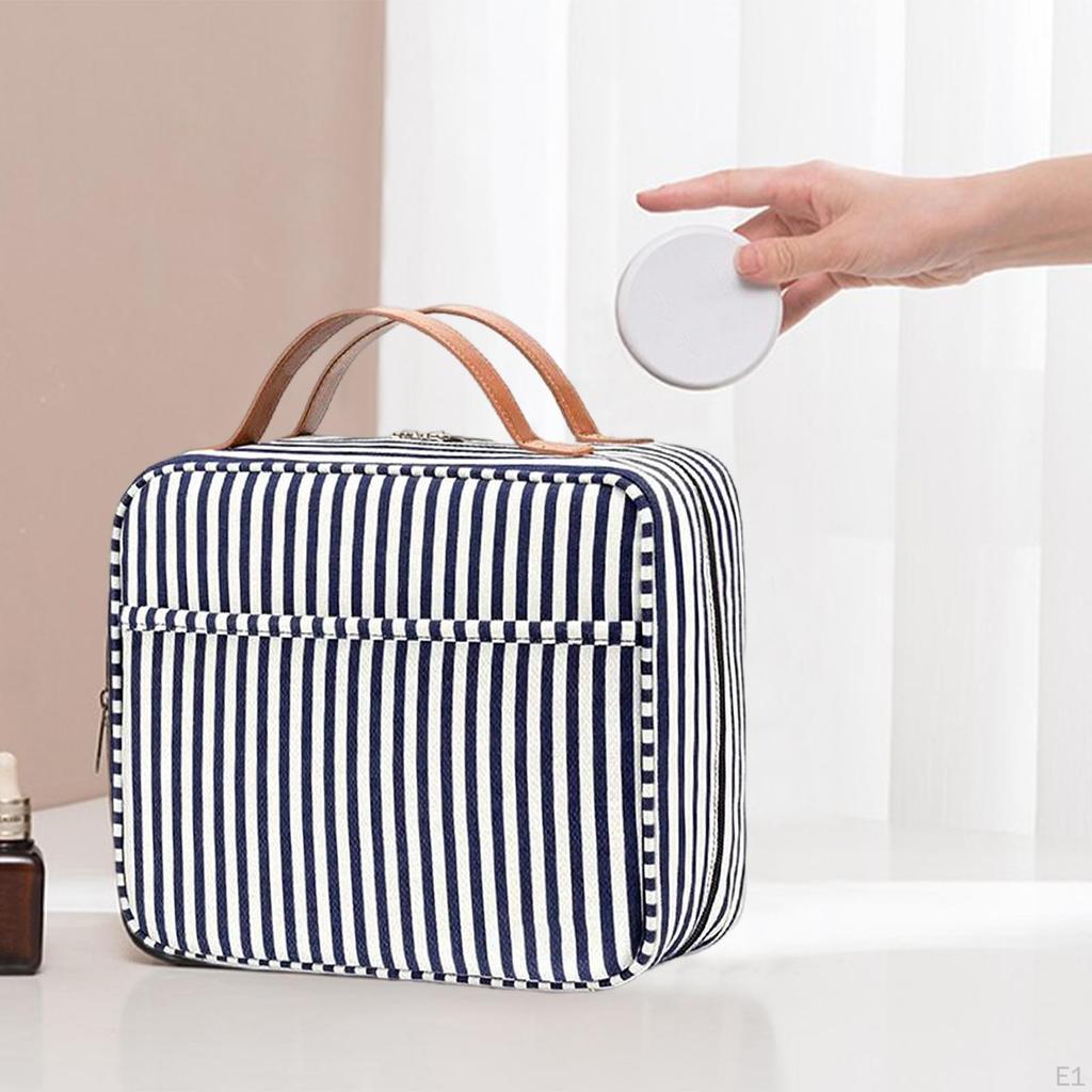 Compact Travel Makeup Cosmetic Bag, Waterproof Dry and Wet Large Capacity Toiletry Bag for Bathing