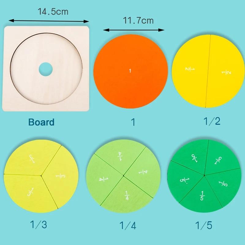 Brüche Mathe Lehrmittel Runde Form Instrument Kinder Montessori Frühe Bildung Mathe Entwicklungsspielzeug Geschenke