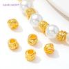 5mm*6mm Brass Spacer Beads 18K Gold Plated Irregular Beads Separator,Necklace Beads Findings,DIY Jewelry Making Accessories