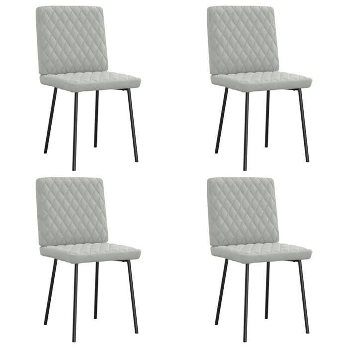 VidaXL Chaises à manger lot de 4 Gris clair Velours 3315203