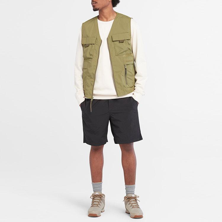 Timberland Solid Color Outdoor Water-Resistant Vest Men Vests Avocado-Green A67VD-V46