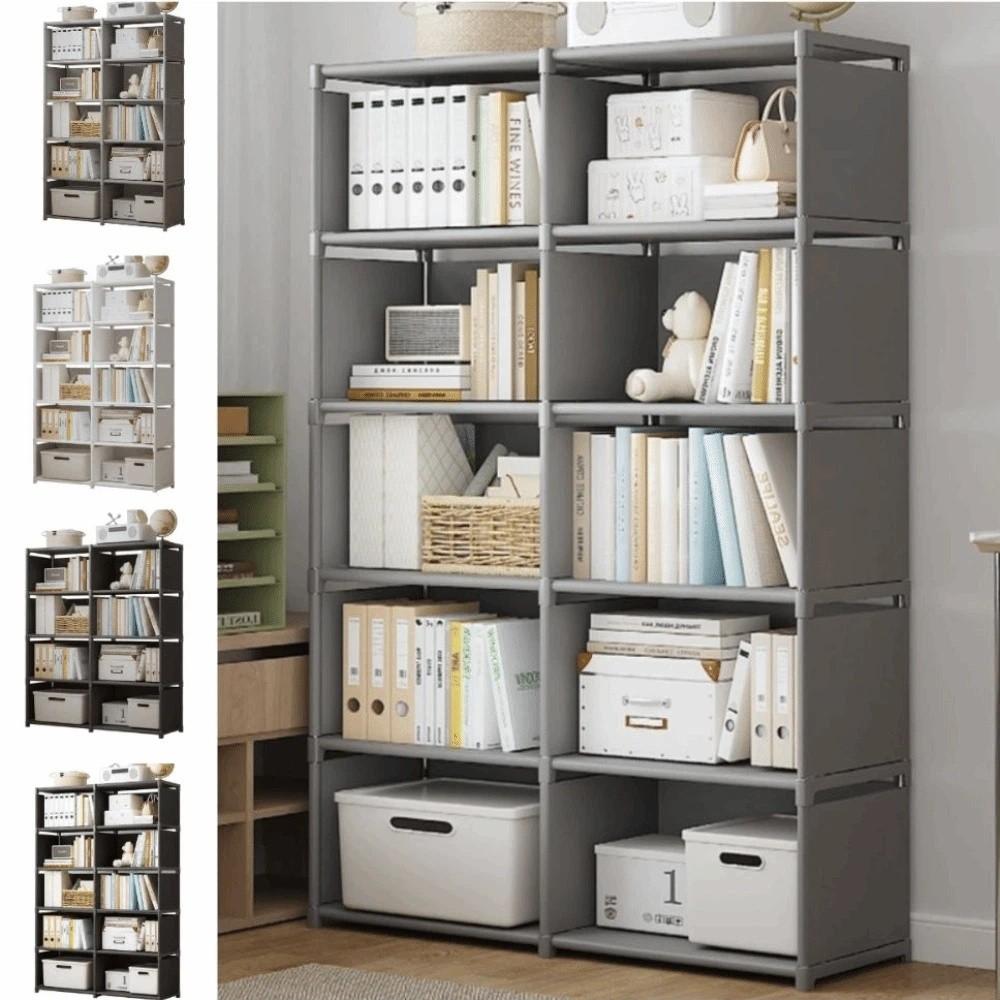 Durable Multilayer Bookshelves Cases 5/6 Tiers Cube Storage Organizer Metal Shoe Rack  Storage