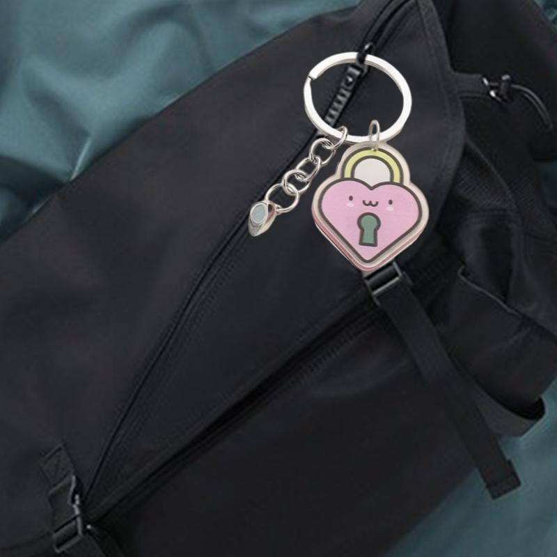 1 Pair Stylish Acrylic Magnetic Heart Pendant Keychain Couple Accessories Lightweight Keyring Valentines Day Gift