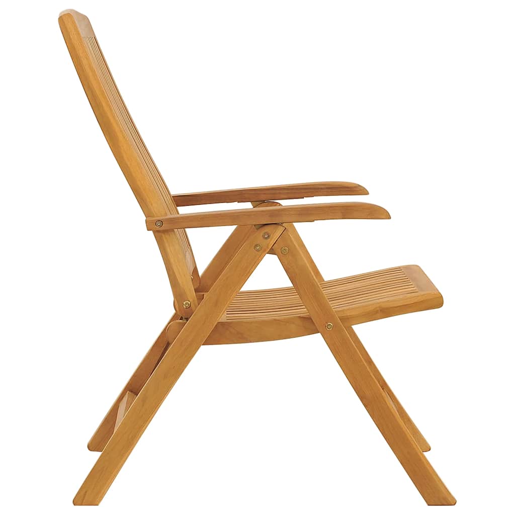 Sillas de Jardín 2 uds Ajustables Madera Maciza de Teca