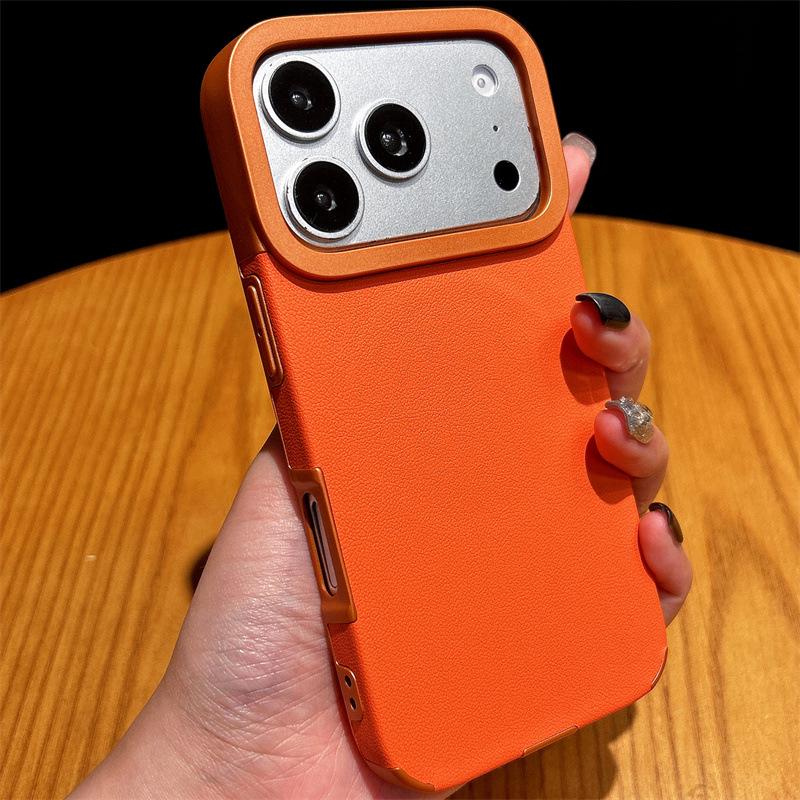 

Solid Color Leather Grain Magnetic Case for iPhone 17 Pro Max - Suitable for iPhone 16 and 15, Ideal for International Trade. iPhone 12 Pro Max