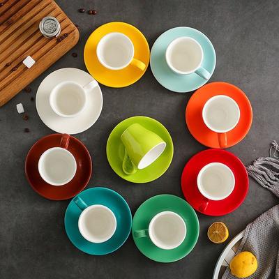 Media hora, taza de café de cerámica europea de 180 ml con forma de tulipán, taza sencilla de un solo producto, taza para latte, taza para capuchino, taza de flores